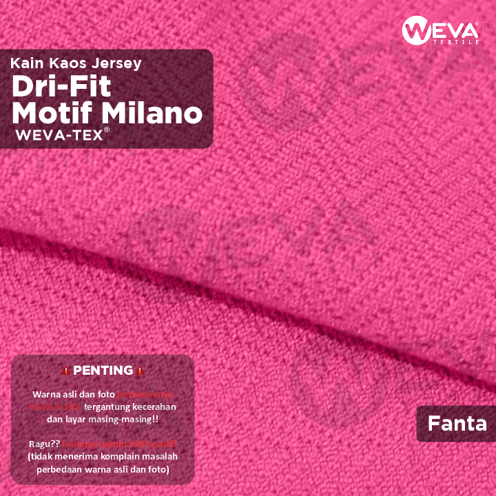 Bahan Kain Jersey Dryfit Milano Fanta - Kain Drifit Weva Textile