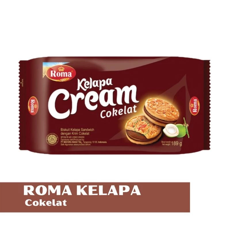 

BISKUIT ROMA KELAPA CREAM ALL VARIAN 180 GRAM Cookies Kering