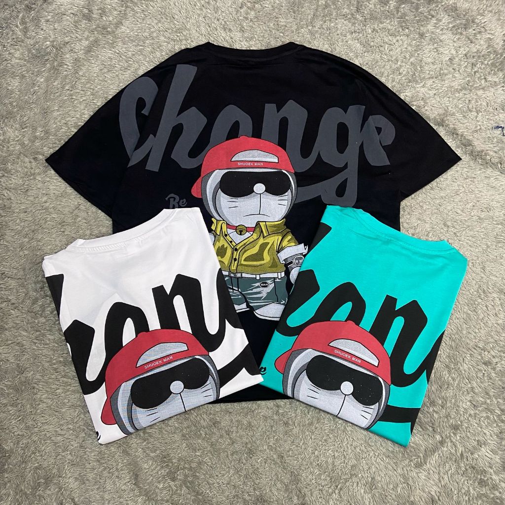 527 Baju Kaos Pria Wanita T-shirt Import "Doraemon Change" Distro Doraemon Atasan Anime