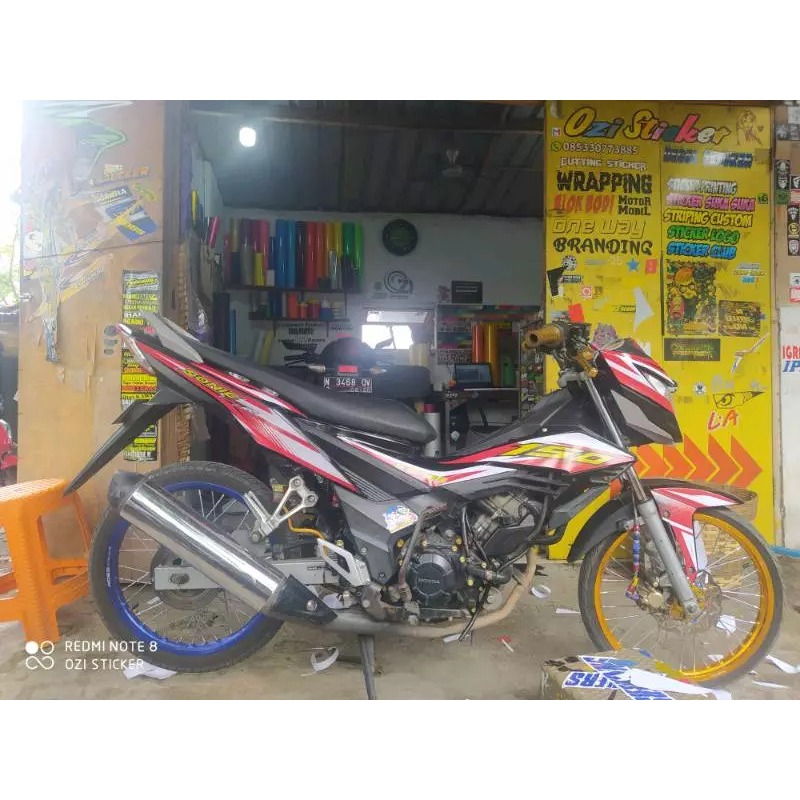 Sticker Striping sonic merah putih hitam -decal Stiker setriping Variasi List Motor GPC-001