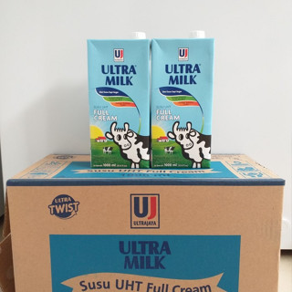 

Ultra Milk Susu UHT Full Cream 1000ml perdus isi 12 khusus Instan dan Sameday