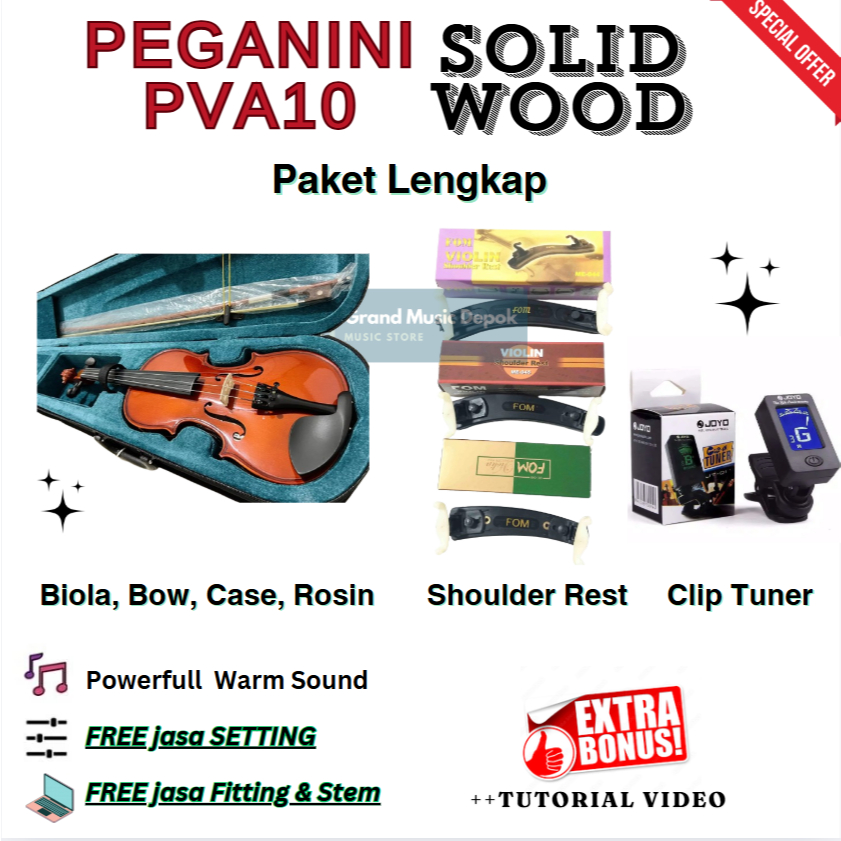 [Terbaik dikelasnya] Biola Peganini Solid Wood PVA10 PVA 10 (Student Series)