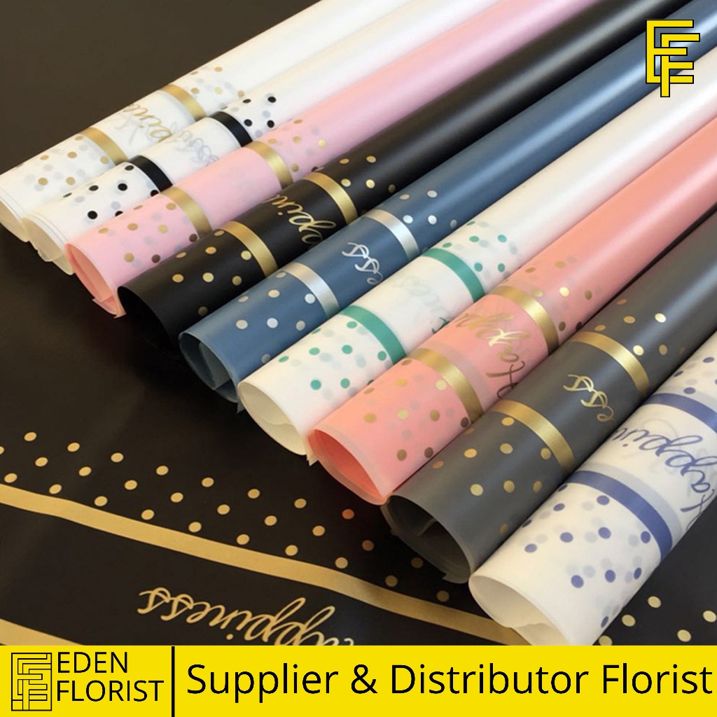 

20 Lembar Kertas Buket Bunga Kertas Cellophane Buket Kertas Bunga Paper Flower Wrapping Happiness KB6077