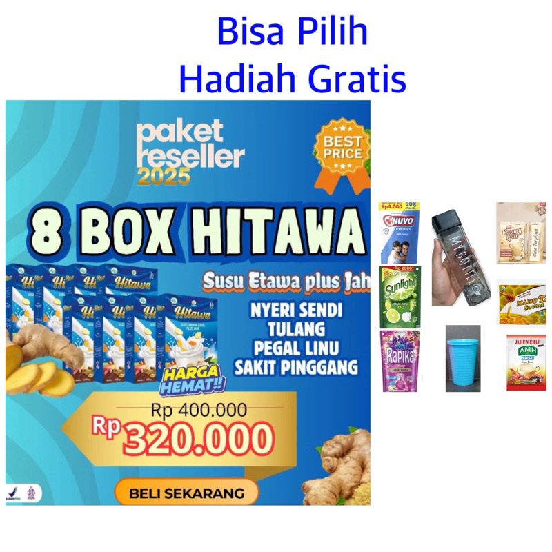 

(GRATIS HADIAH) SUSU HITAWA PAKET RESELLER 8 BOX