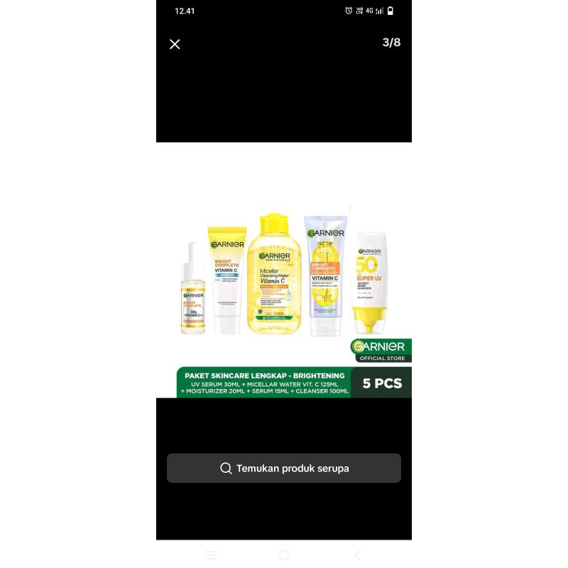 Garnier 5in1 paket skincare lengkap