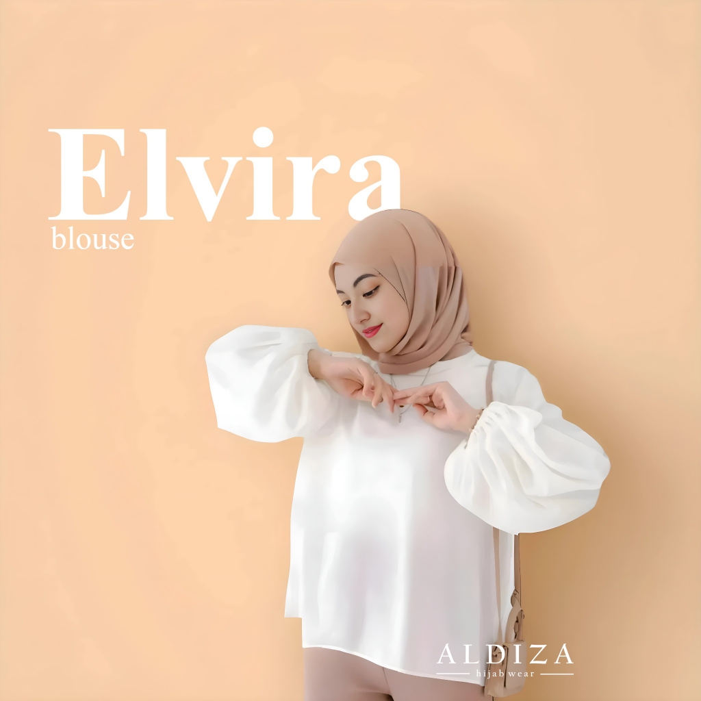 Elvira Blouse Blouse Wanita Blouse Putih Blouse Hitam Blouse Lengan Balon