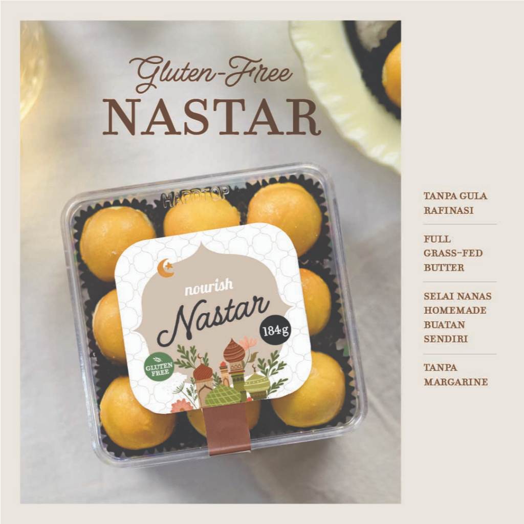 

Gluten-Free Nastar - Bebas Gluten Dengan Selai Nanas Homemade 184gr