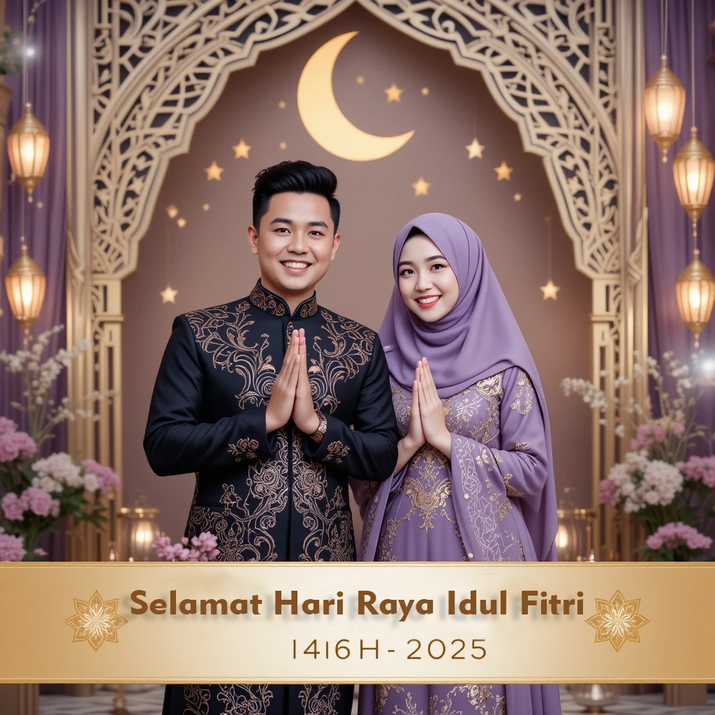 Jasa edit foto ucapan Hari Raya / Idul Fitri / Idul Adha / edit ganti wajah /  edit foto couple