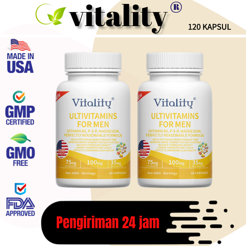 Vitamin Pria, 75mg, Meningkatkan Imunitas, Kesehatan Jantung, Performa Fisik, Kesehatan Kulit