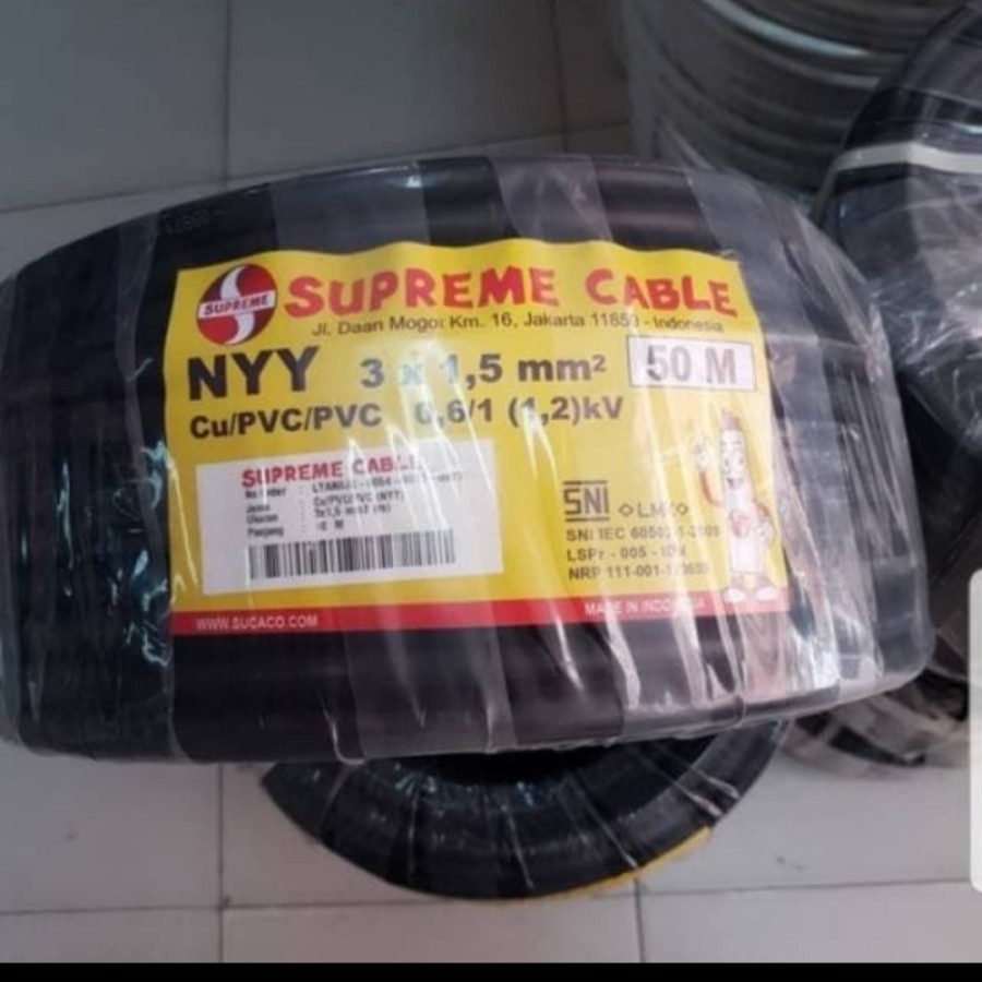 Kabel NYY / Kawat 3x1.5 3X1,5 Supreme potongan / eceran per-meter