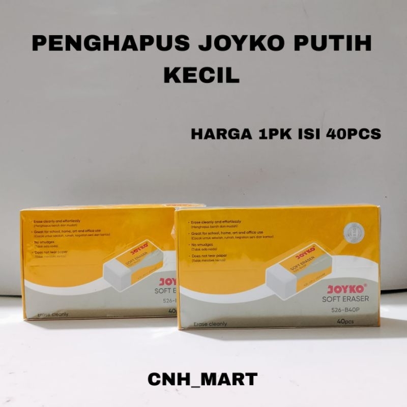 

(40)Penghapus Kecil JOYKO Putih - Hitam - Eraser JOYKO Putih - Hitam - Stip Kecil Putih - Hitam - Harga 40 PCS( 1PAK)