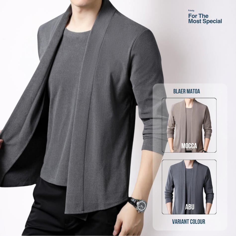 Fobdg Tshirt Blazer Matoa Kaos Lengan Panjang Dan Blazer Manyatu pria dewasa