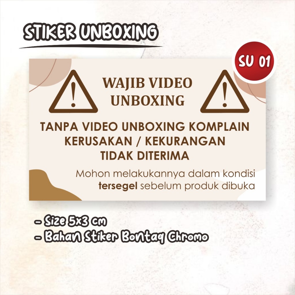 

STIKER LABEL VIDEO UNBOXING READY STOCK - STICKER PERINGATAN BUKA PAKET READY