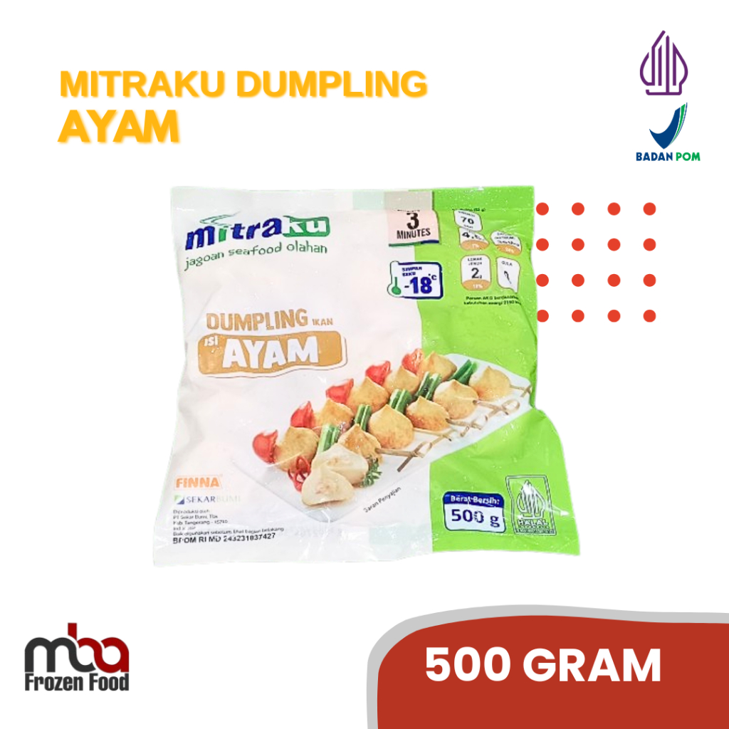 Mitraku Fish Dumpling Ayam 500 Gr /Siomay /Ikan /Nugget /Dimsum /Frozenfood /Makananringan /Camilan 