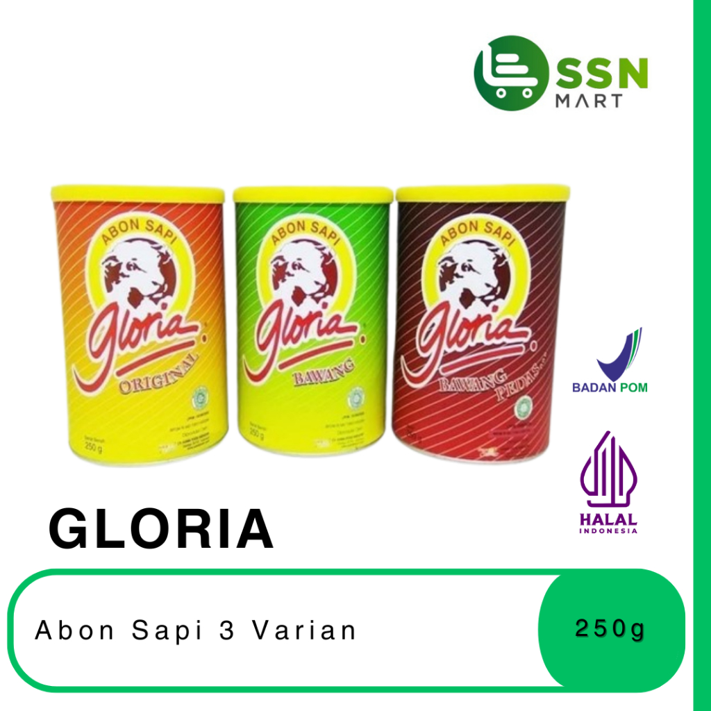 

SSNMart Gloria Abon Sapi 250g Original/Pedas/Bawang