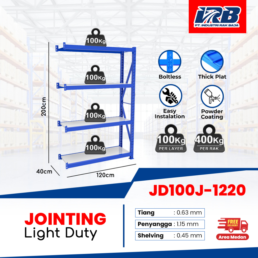 Rak Gudang Medan/Rak Besi Siku/Rak Siku Serbaguna/Rak Susun Serbaguna/Rak Barang Beban RAK STOK 100 