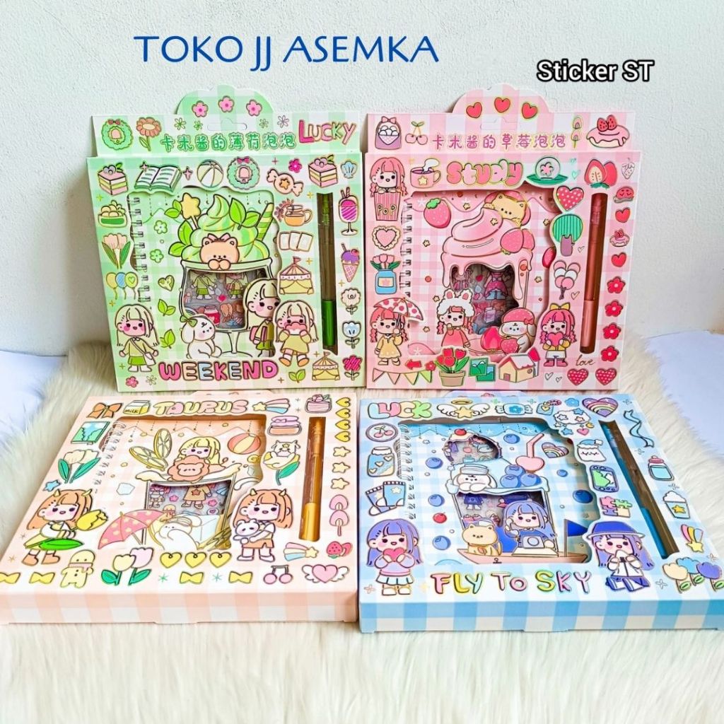 

SET STICKER KODE ST STIKER TEMPEL BUKU SPIRAL PEN KREATIFITAS ANAK JURNALING MURAH GROSIR COD