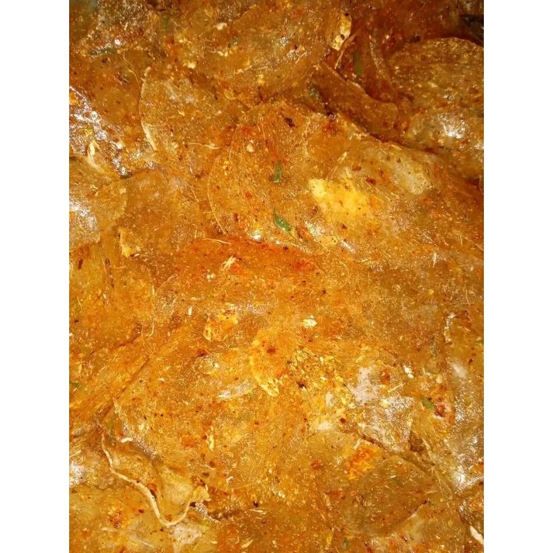 

KERIPIK KACA EXTRA PEDAS KERIPIK KACA PEDAS DAUN JERUK/SEBLAK KRIPIK KACA ISI 500G