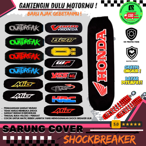 FAZILLA Sarung shok breaker motor / cover sokbreker motor belakang anti lecet debu waterproof HONDA 
