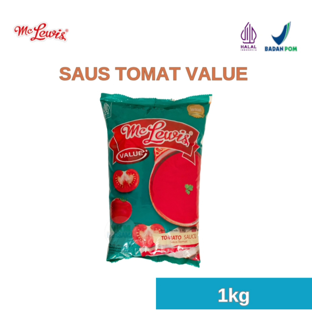 

Mc Lewis/McLewis Saus Tomat Bantal Value Tomato Sauce 1 Kg Halal BPOM