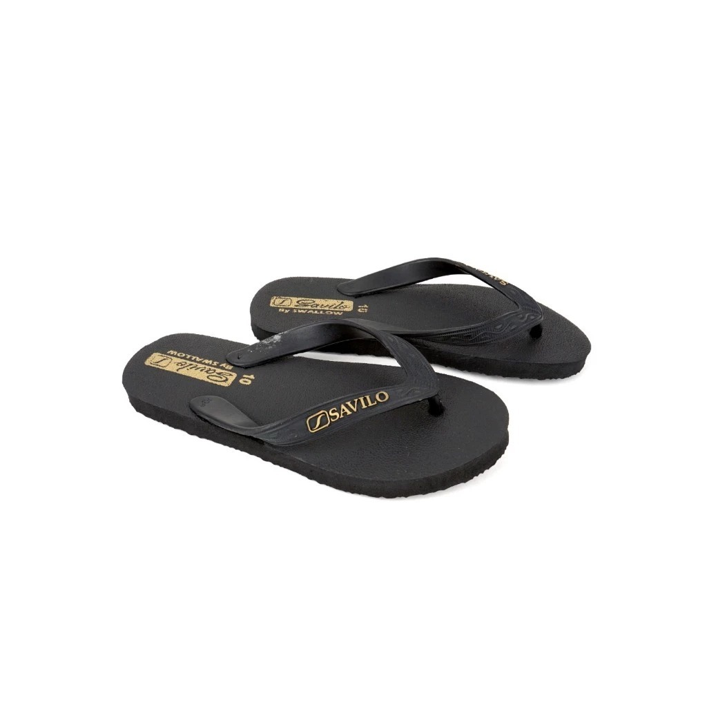 Sandal Jepit Swallow Black Gold Karet