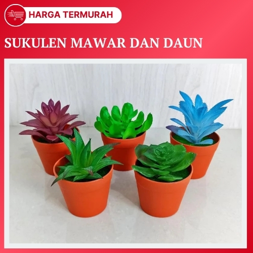 Pot Hias Mini Tanaman Kaktus Palsu Pot Bunga Hias Plastik Pot Decorasi