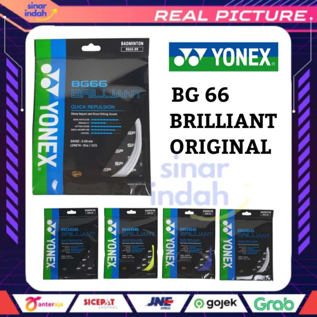 Yonex BG 66 Brilliant SENAR RAKET BADMINTON ORIGINAL Tali Bulutangkis