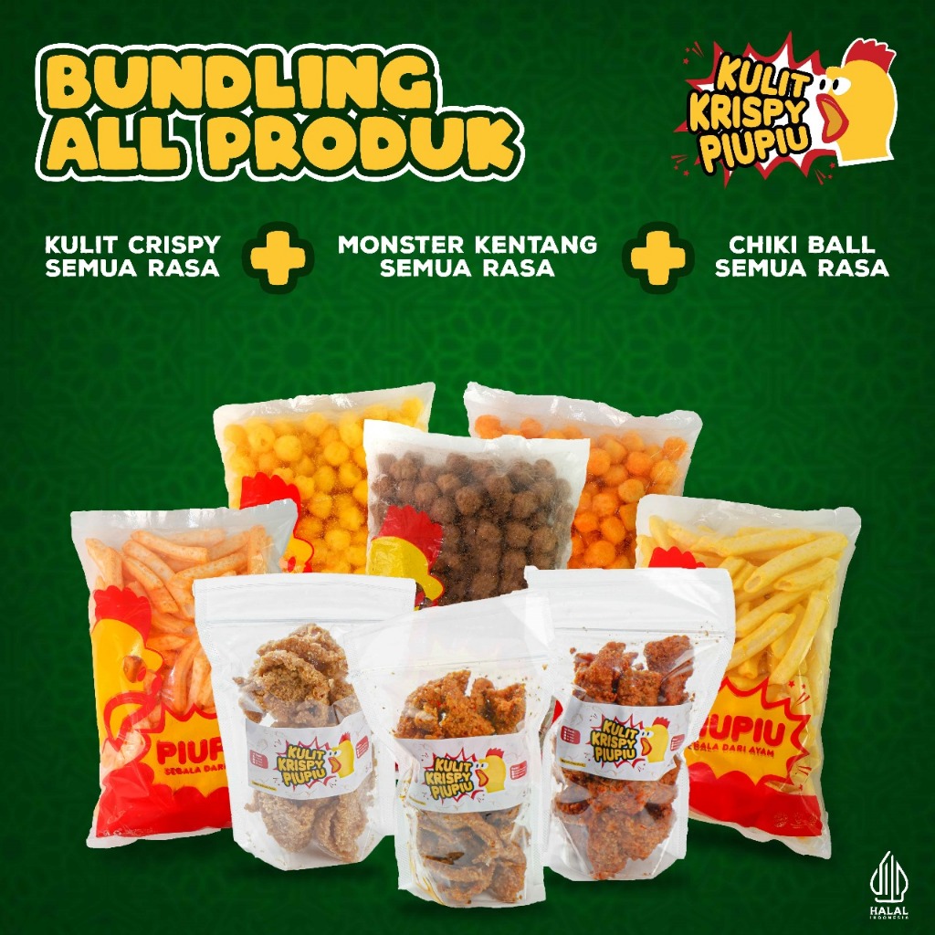 

[FREE EMAS RANDOM] [PARTY BUKBER PACKAGE] Ramadhan Edition - Bundling Paket Snack Chiki Balls, Kentang Monster, Kulit chrispy Piupiu