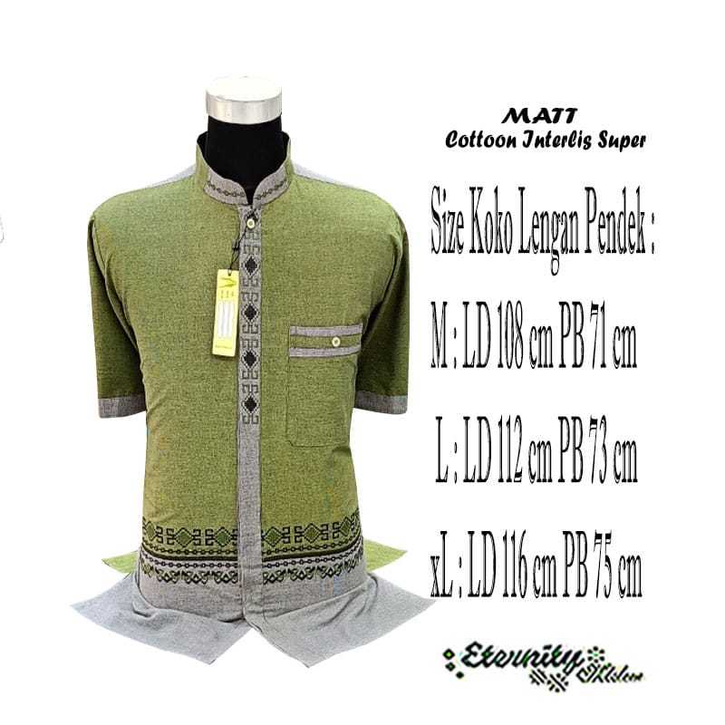 Baju Koko Pria Lengan Pendek ETERNITY Atasan Muslim