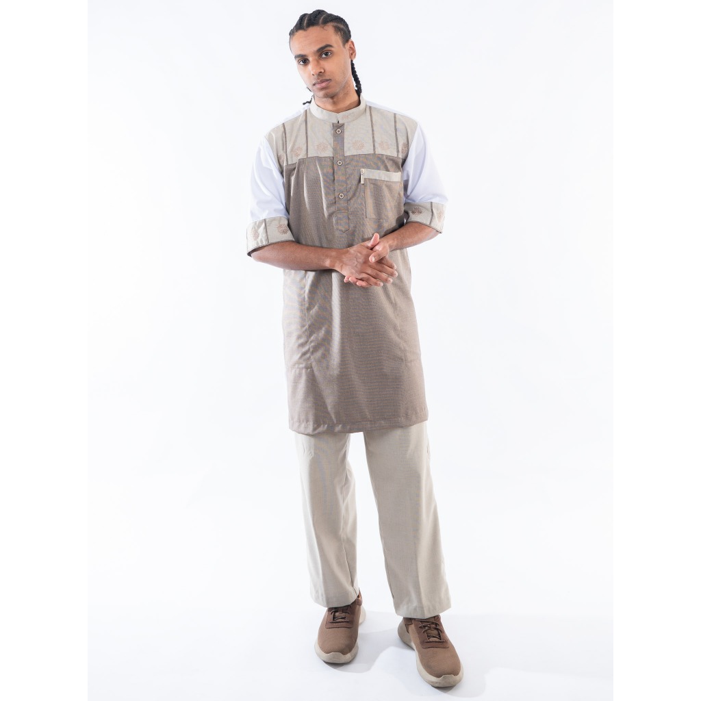 KAMILIANO Kurta Lengan Panjang Pria TABISH - BROWN