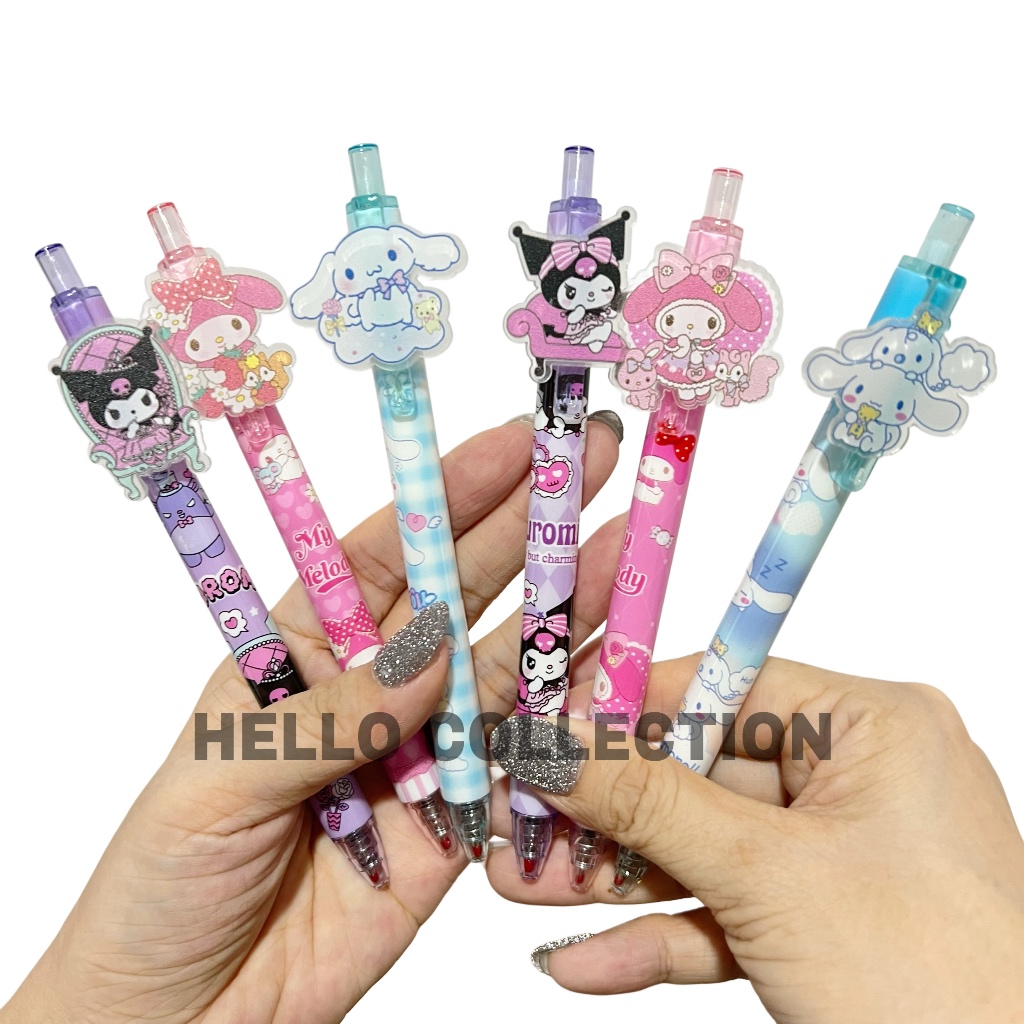 

Pen Anak Cinnamoroll Kuromi Melody Pulpen Cetek Gel Akrilik Murah Motif Lucu