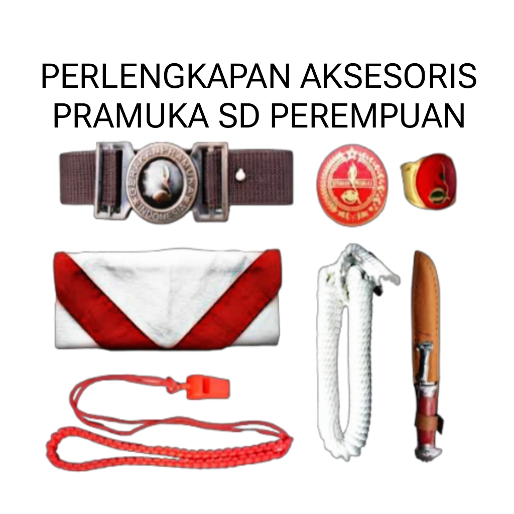 Aksesoris Seragam Pramuka Anak Perempuan Perlengkapan Atribut Pramuka SD Anak Perempuan