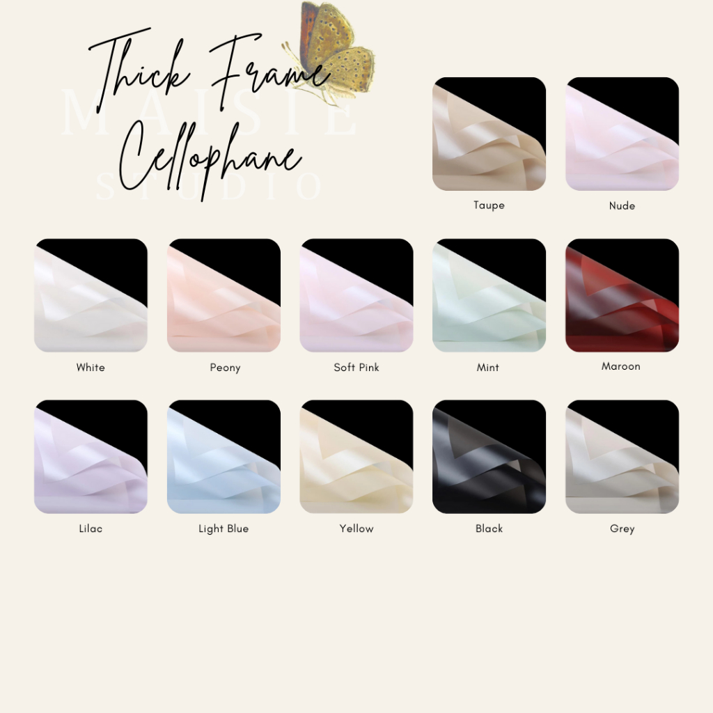 

[ECER] Flower wrapping paper / Kertas Bouquet | Thick Frame Cellophane