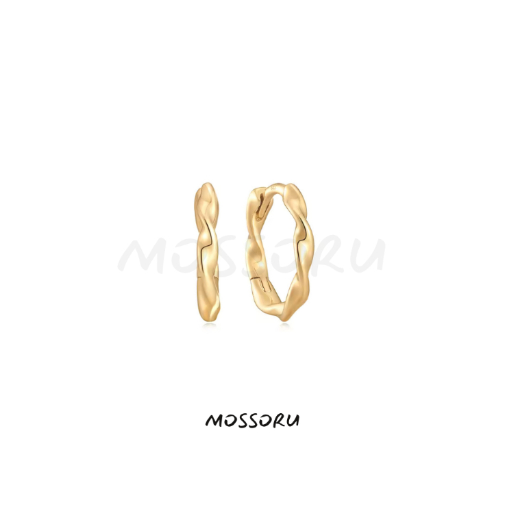 Mossoru - Twine Hoop | Anting Tindik Piercing Emas Berlian Wanita