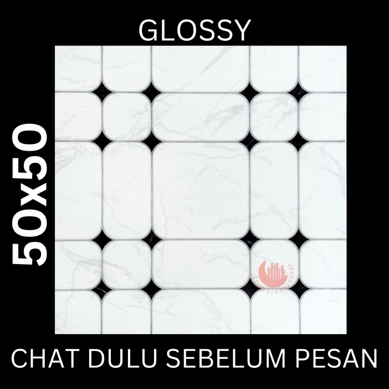 KERAMIK LAGUNA 50x50 MACAO BIANCO / KERAMIK LANTAI / KERAMIK LICIN / KILAT