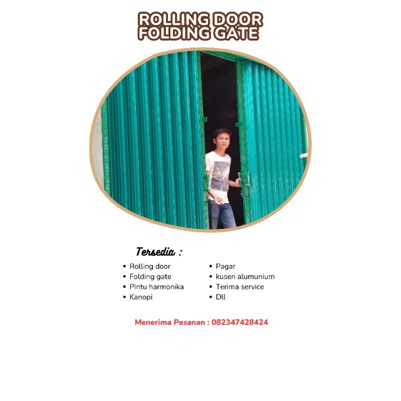 Rolling door galvanis folding gate besi