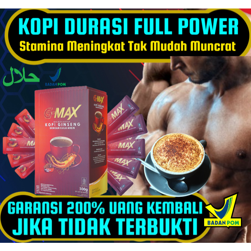 

G-MAX Kopi Ginseng Stamina Pria Dewasa Kuat Tahan Lama 1 box @300 Gram