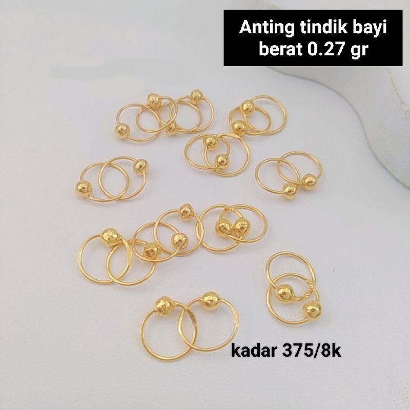 ANTING TINDIK BAYI EMAS ASLI KADAR 375/8K