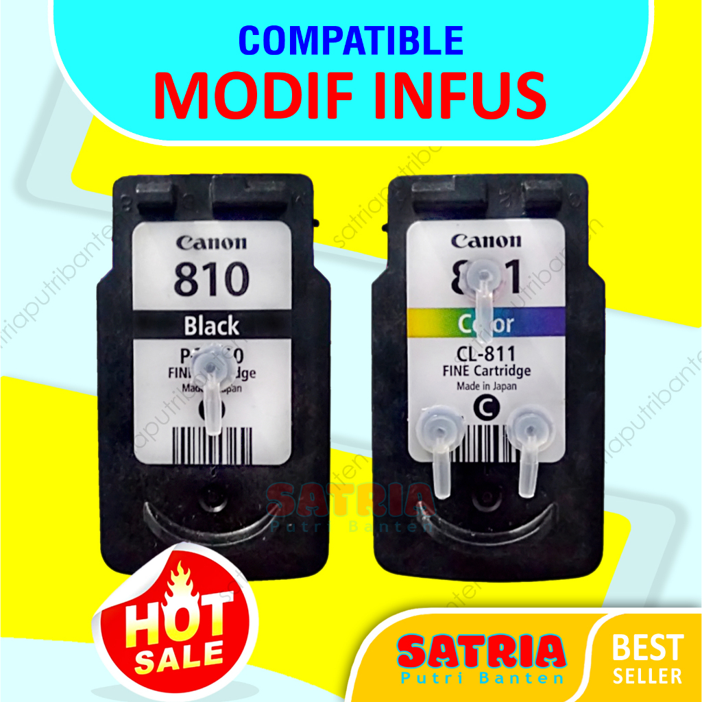 Cartridge 810 811 Catridge Tinta Canon PG-810 CL-811 Compatible iP2770 MP237 Siap Pakai Modif Infus