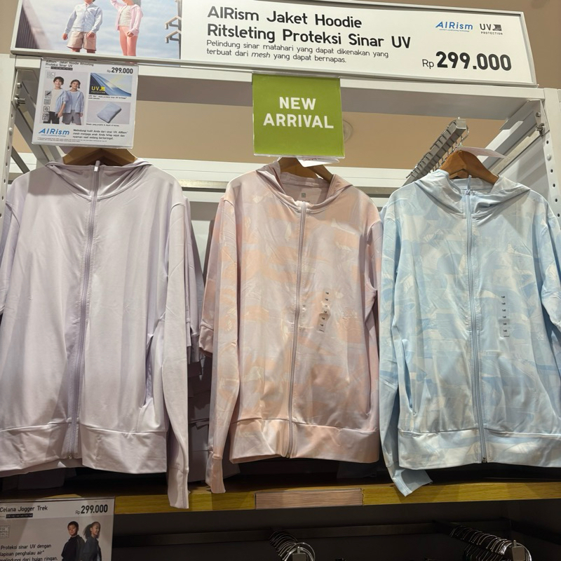 Jaket airism ritsleting hoodie UV Protection lengan panjang for kids uniqlo sale