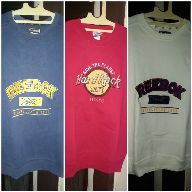 TAKE ALL 3PC sweater tebal REEBOK & HARD ROCK TOKYO