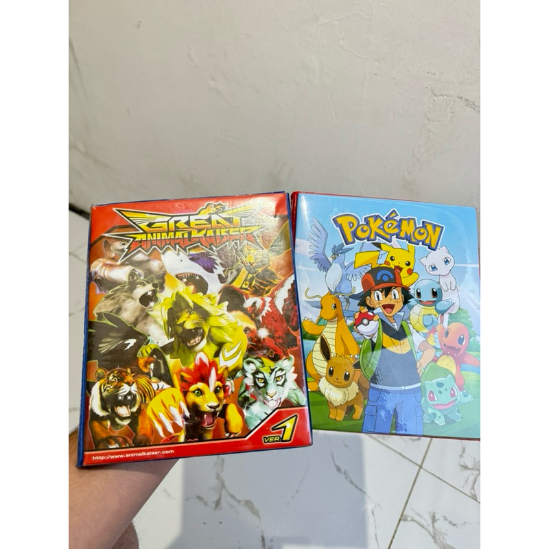 Album Card Animal Kaiser & Pokemon 1 Set Dengan Kartu Full Album (Preloved)