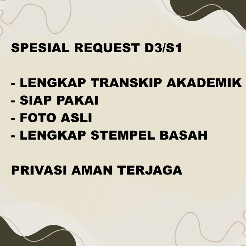 

PAKET KHUSUS KERTAS SURAT SIAP PAKAI S_1&D_3 BEBAS REQ