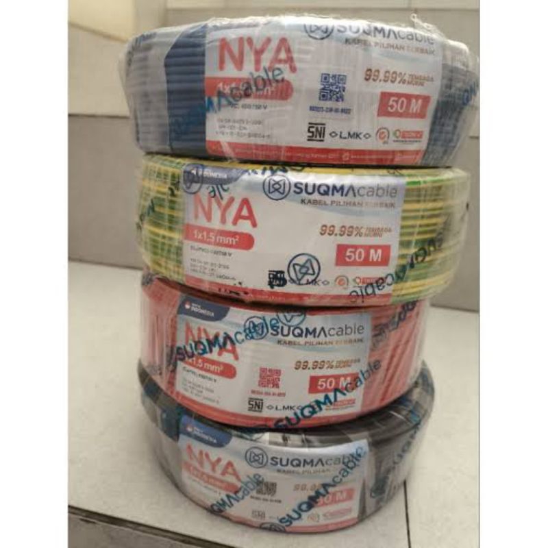 KABEL TUNGGAL NYA 1,5MM @50METER SUQMA - SERTIFIKASI PLN