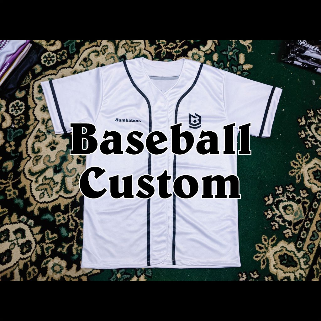 BEE Jersey Baseball Custom Satuan Couple Team Family Lengan Pendek