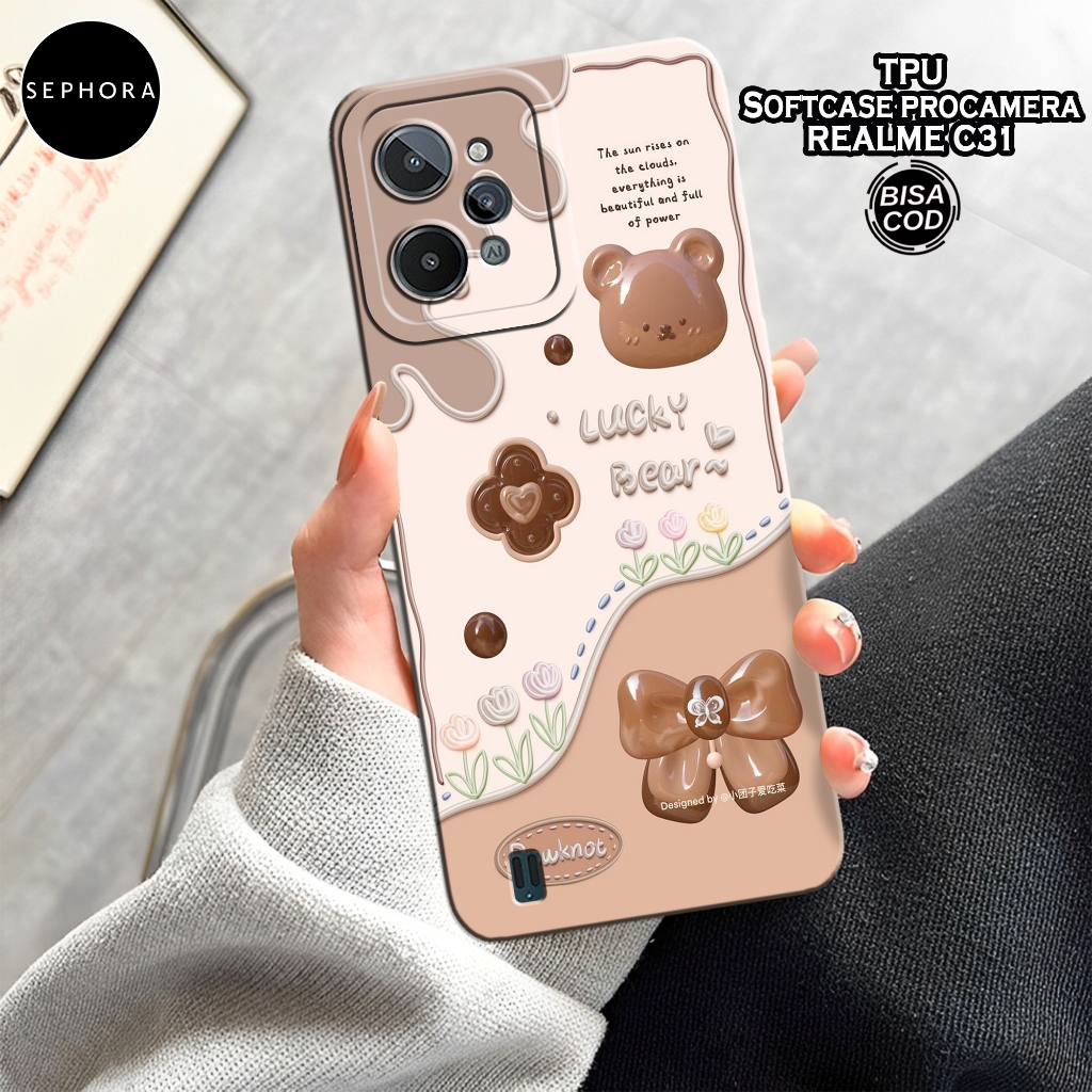 Case Realme C31 Terbaru - Fashion Case Cute Bear - Softcase Realme C31 Terbaru - Case Pro Camera - C