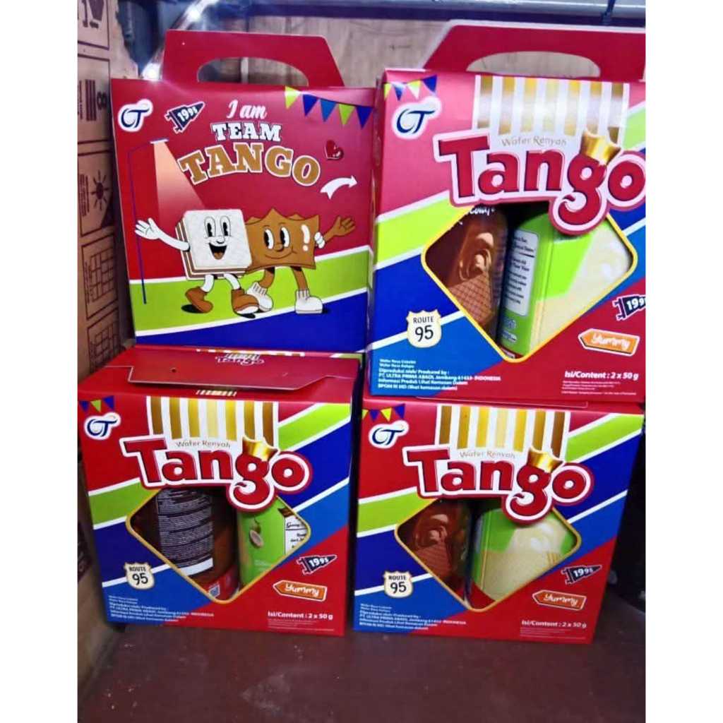 

Tango Wafer Kaleng Box Hampers mini Coklat susu dan Vanilla isi 2x50gr