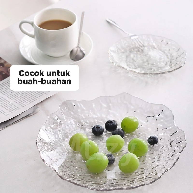 PC Piring Cristal Piring Saji Lebaran Hias Meja Makan Piring Plastik PET Transparant Piring Buah