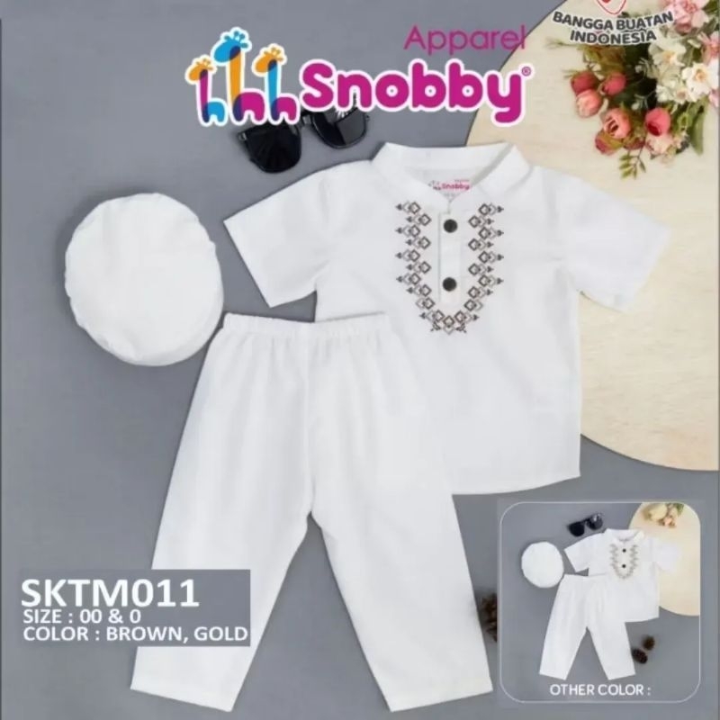 Baju Koko Baby FREE Peci White Snobby SKTM011
