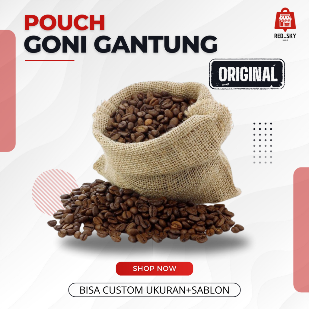 Pouch goni gantung wadah kantong kopi atau parfum ukuran 10x10cm